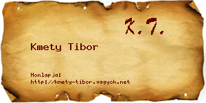 Kmety Tibor névjegykártya